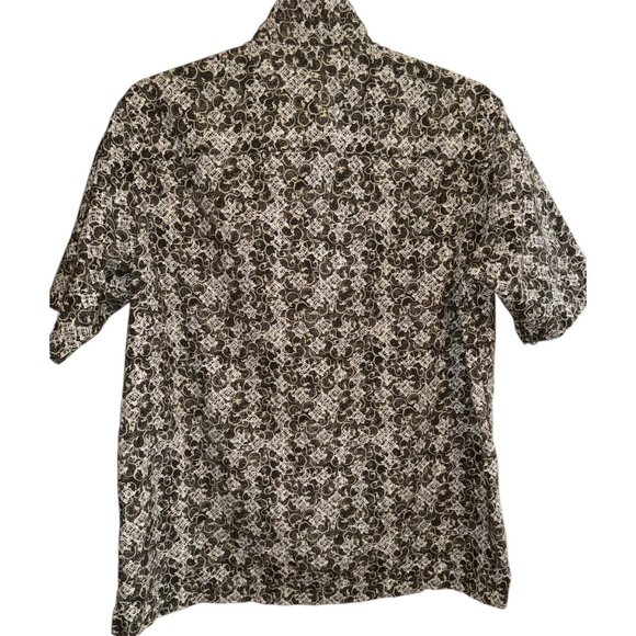 Axcess A Claiborne Co. Men’s L Gray, Olive Green, Tan Print Shirt - Picture 2 of 7